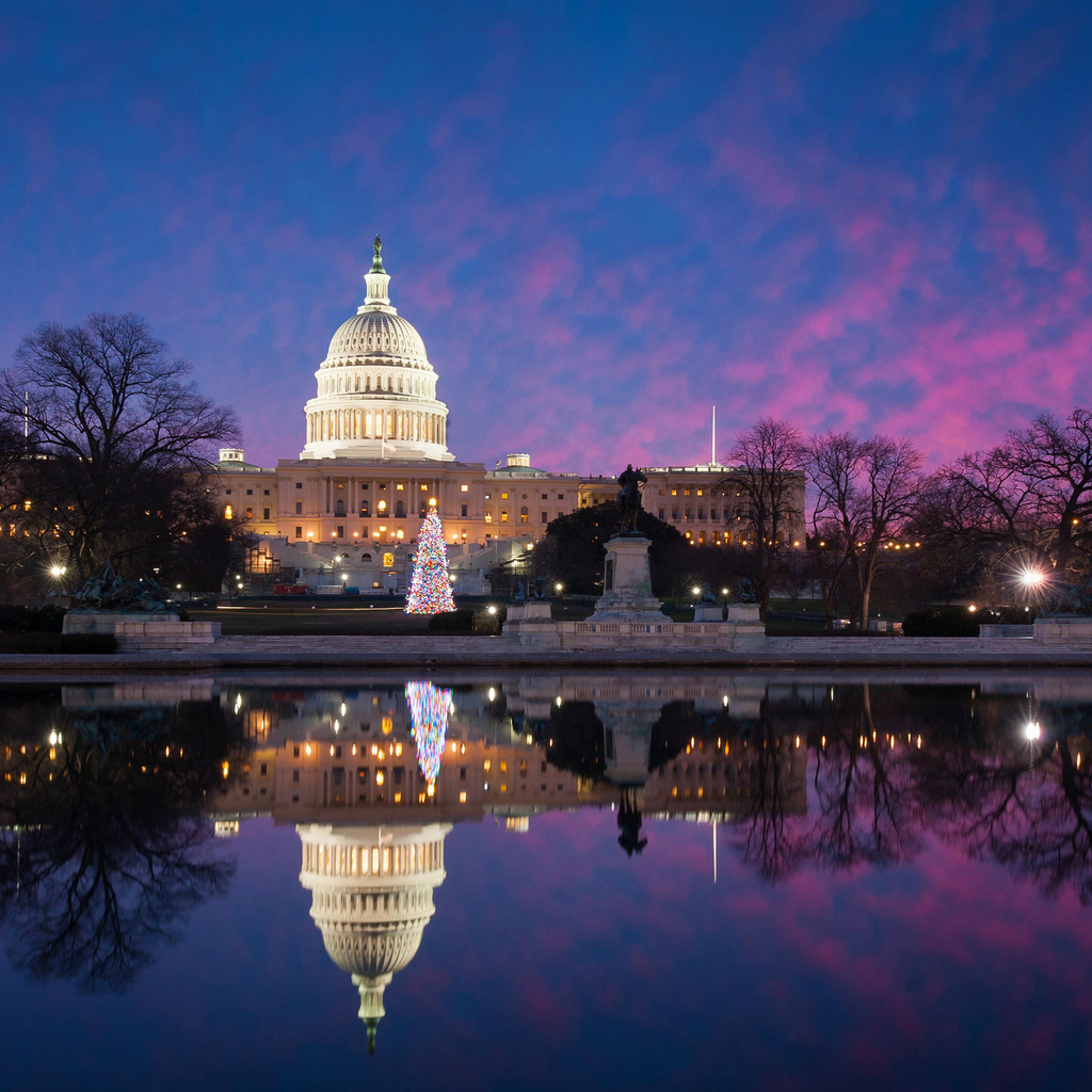 usa, park, meeting place, washington, united states capitol, evening