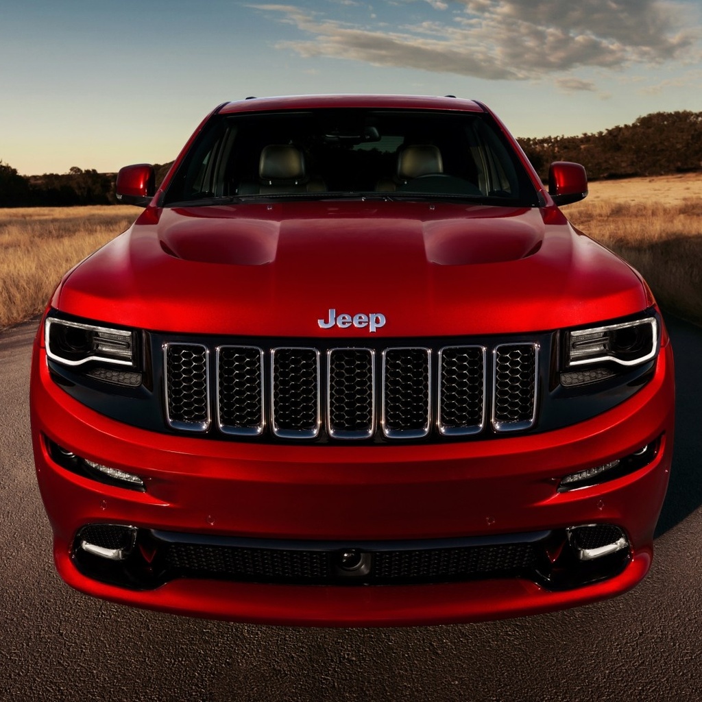 , front, jeep, road, grand cherokee, srt, red, 