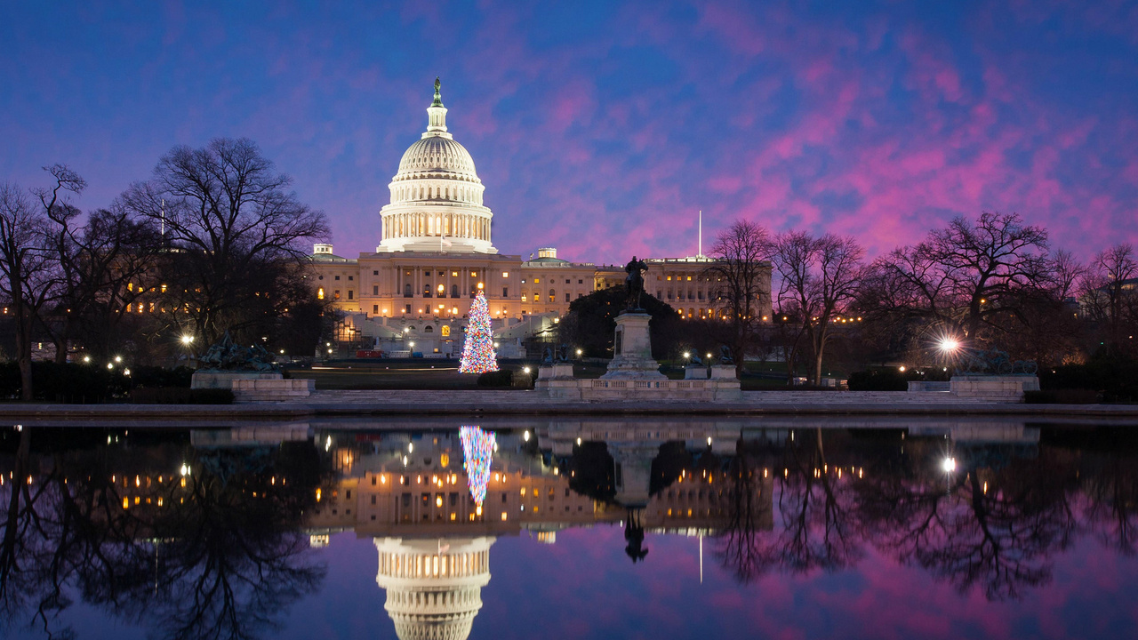 usa, park, meeting place, washington, united states capitol, evening