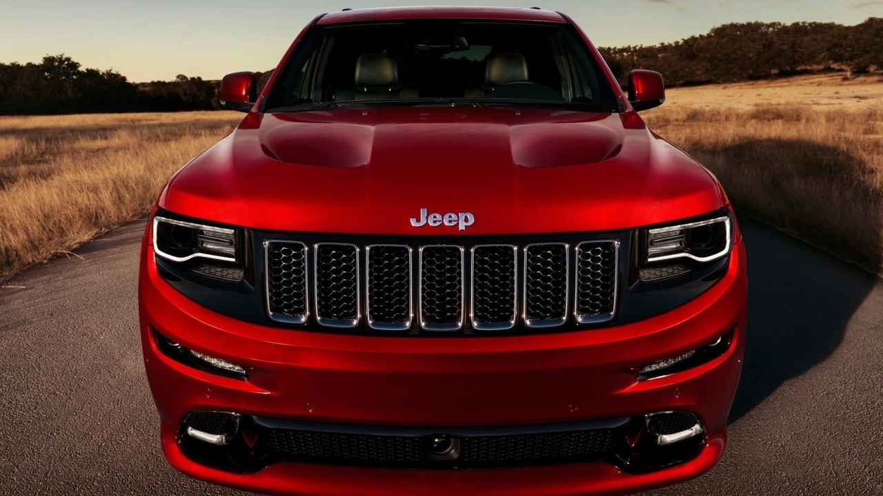 , front, jeep, road, grand cherokee, srt, red, 