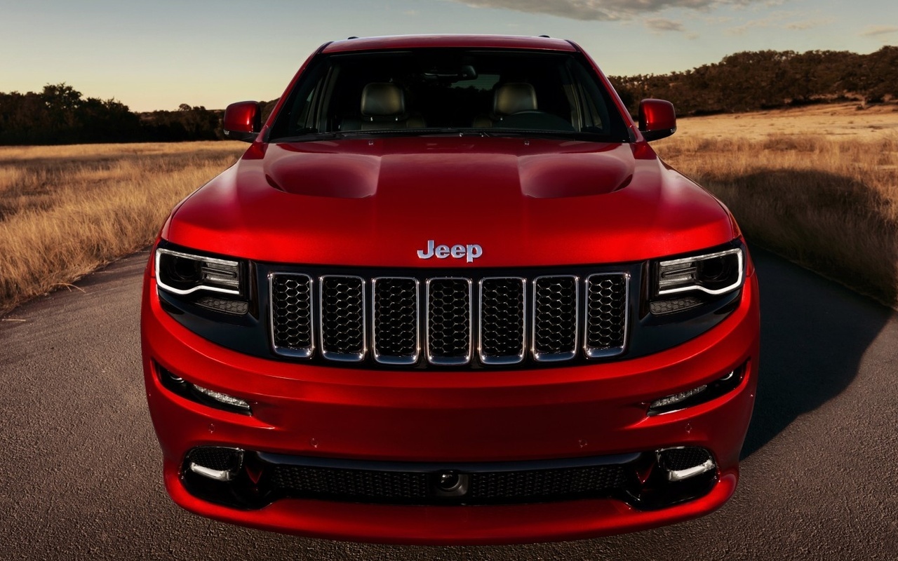 , front, jeep, road, grand cherokee, srt, red, 