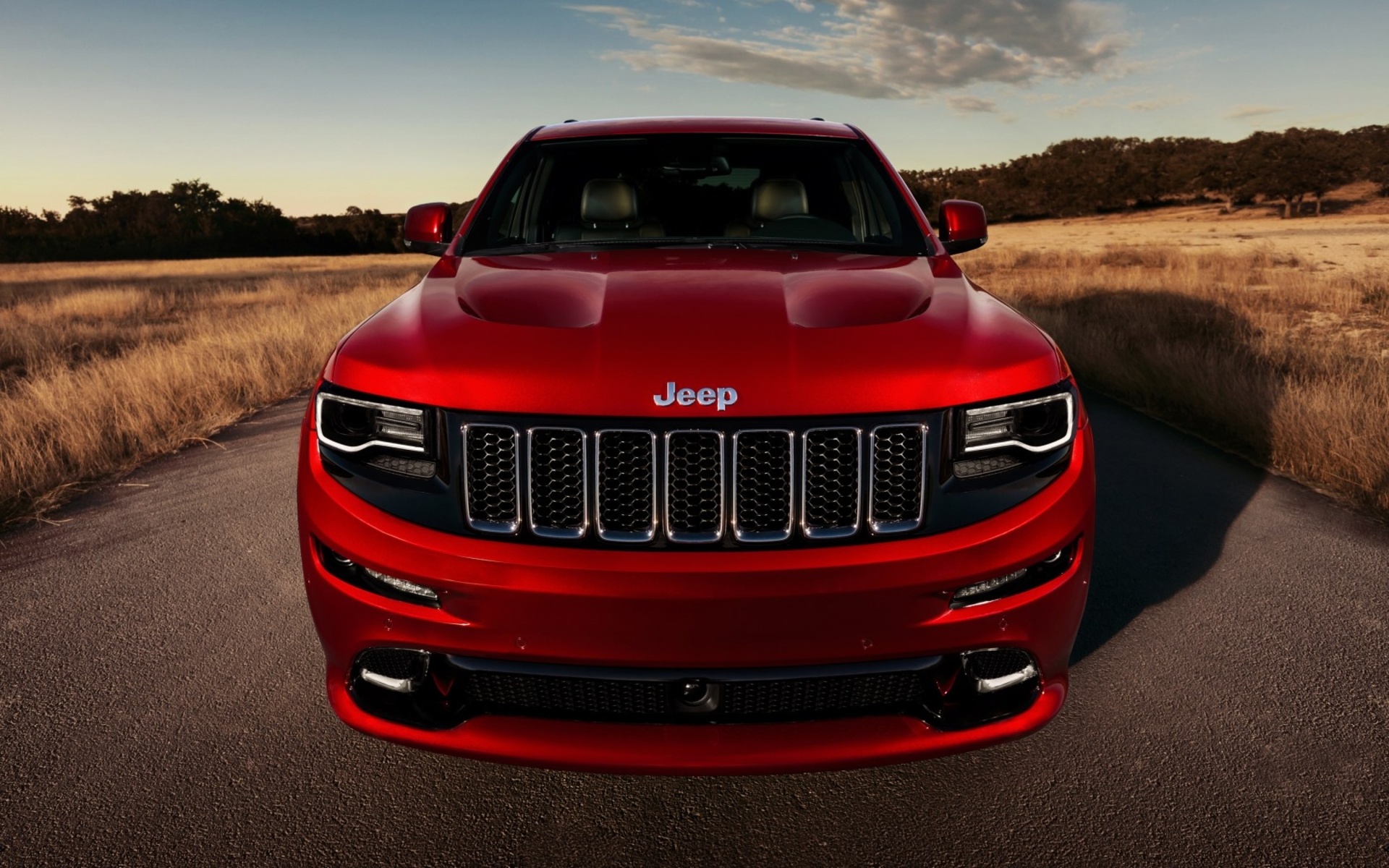 , front, jeep, road, grand cherokee, srt, red, 