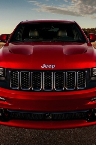 , front, jeep, road, grand cherokee, srt, red, 