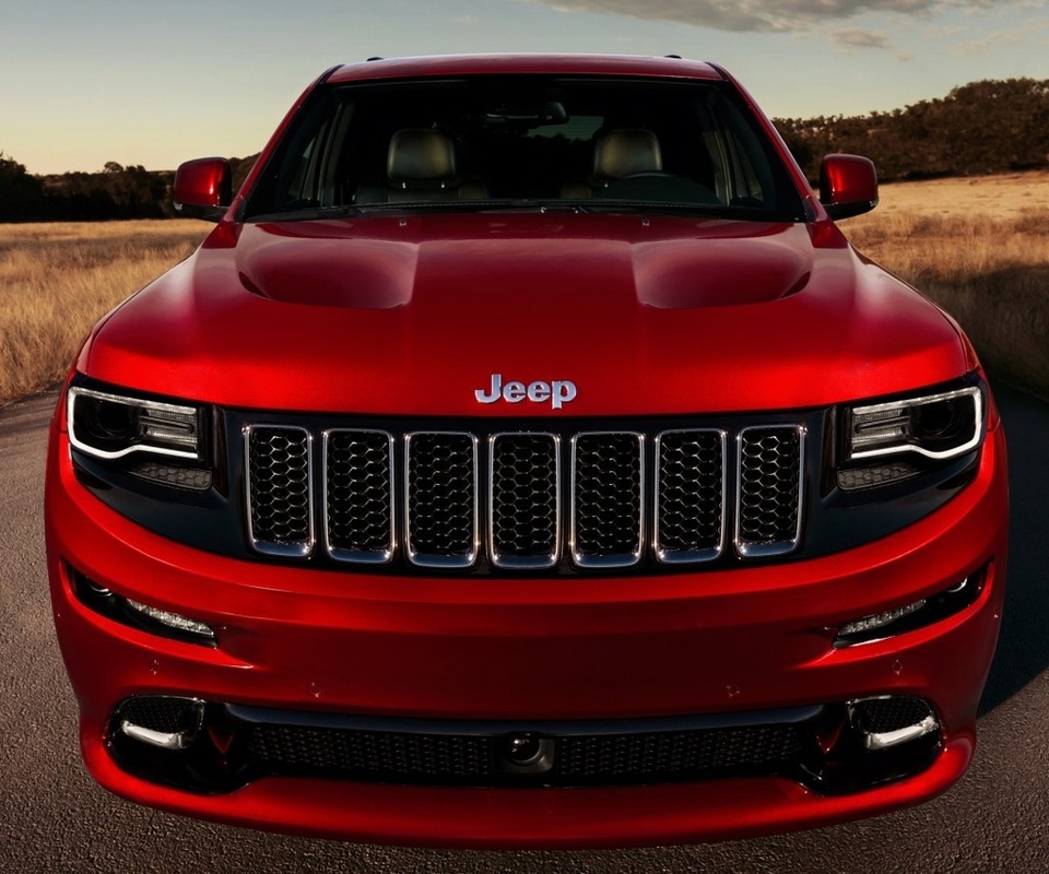 , front, jeep, road, grand cherokee, srt, red, 