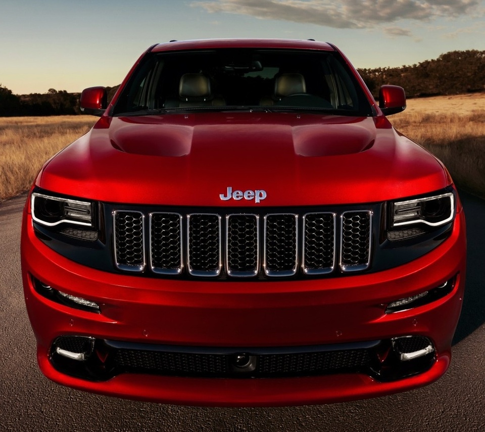 , front, jeep, road, grand cherokee, srt, red, 