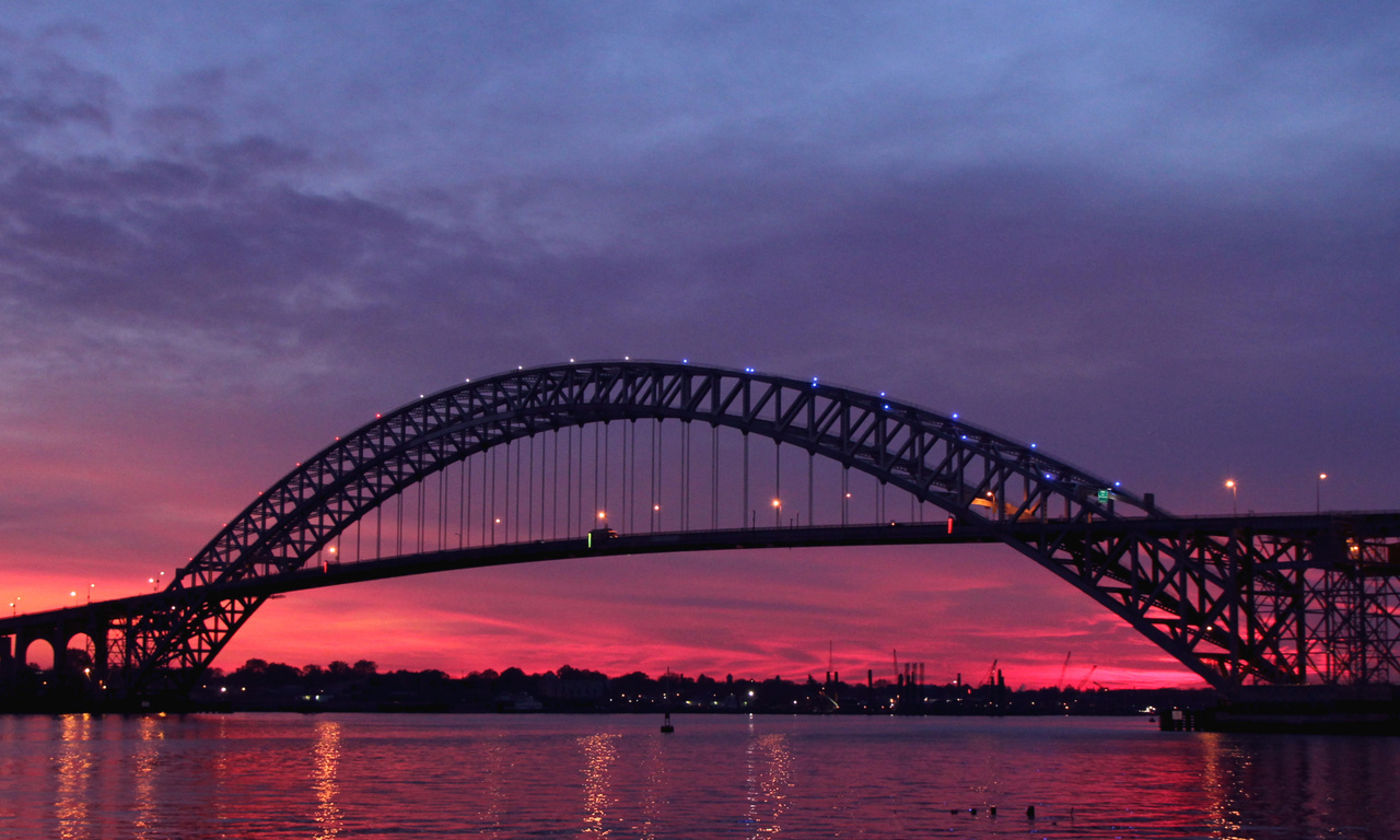  -, river, twilight, new jersey, sunset, bayonne bridge, , Usa