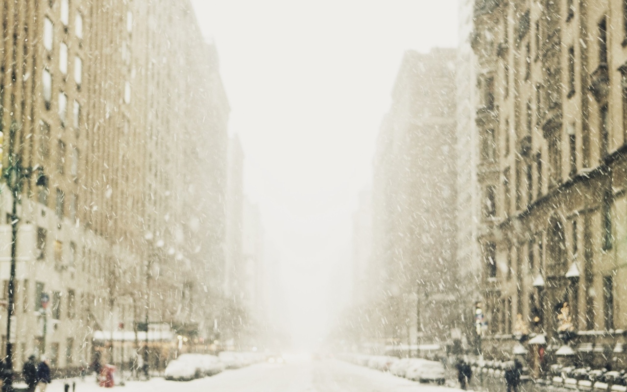 светофор, улица, город, мегаполис, Зима, снег