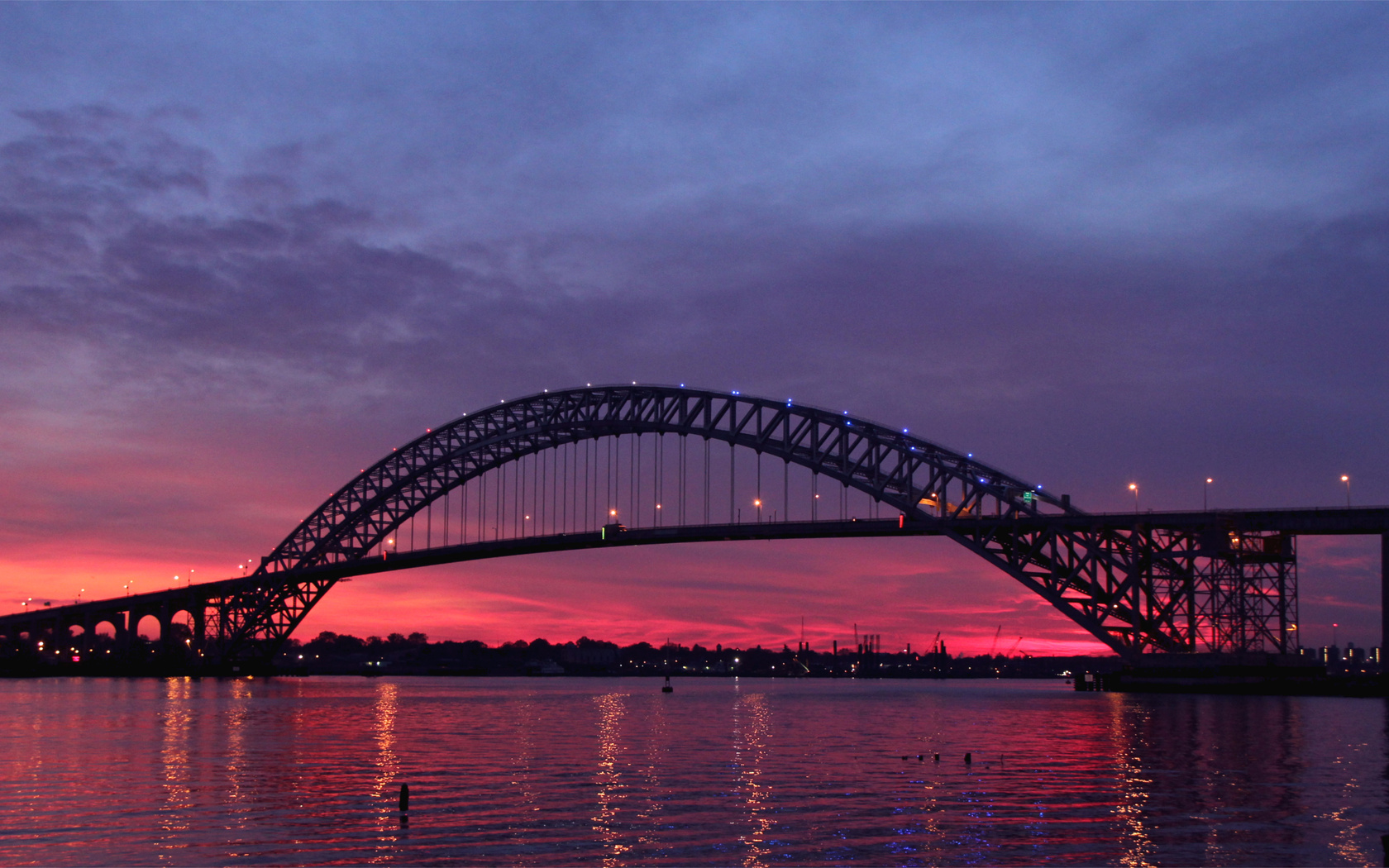  -, river, twilight, new jersey, sunset, bayonne bridge, , Usa