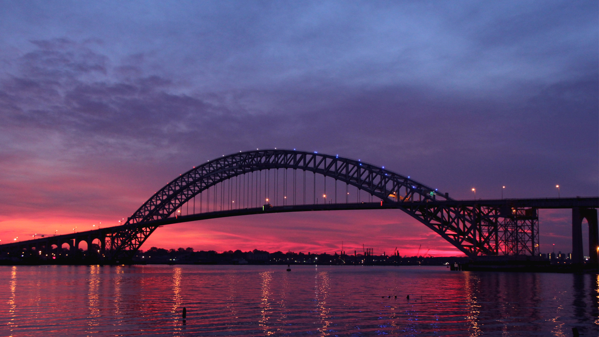  -, river, twilight, new jersey, sunset, bayonne bridge, , Usa