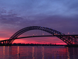  -, river, twilight, new jersey, sunset, bayonne bridge, , Usa