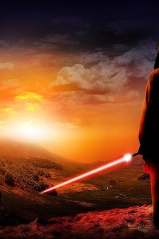 Star wars, red, saber