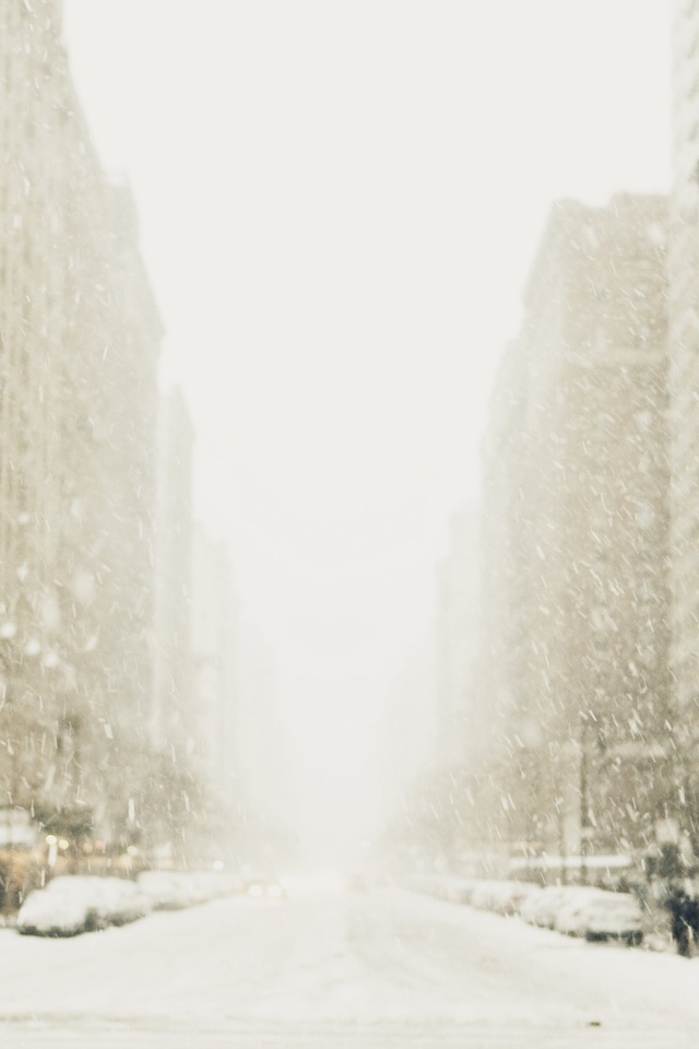 светофор, улица, город, мегаполис, Зима, снег