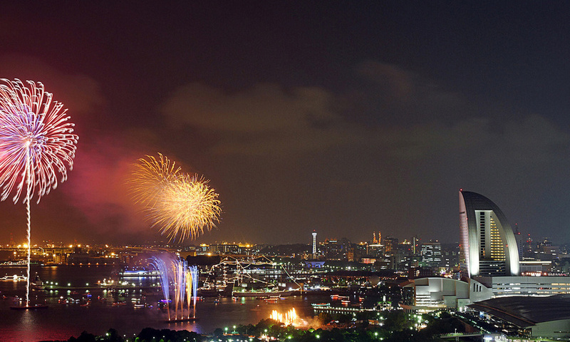 fireworks. yokohama, , , japan, kanagawa