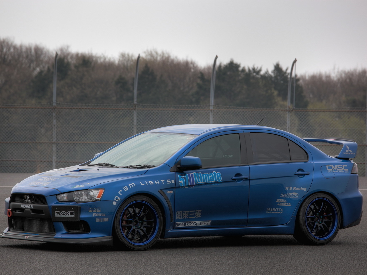 blue,  , Mitsubishi, , lancer evolution x