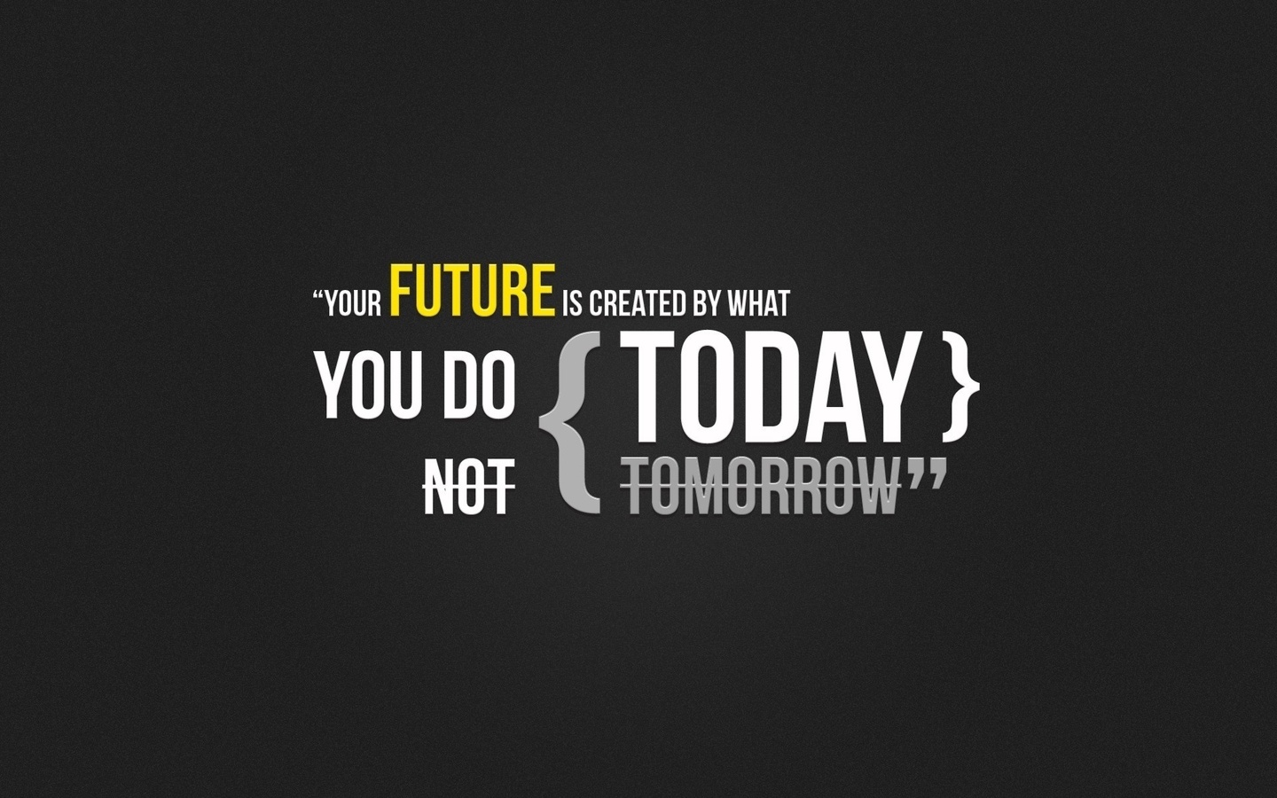    , Your future is created by what you do today