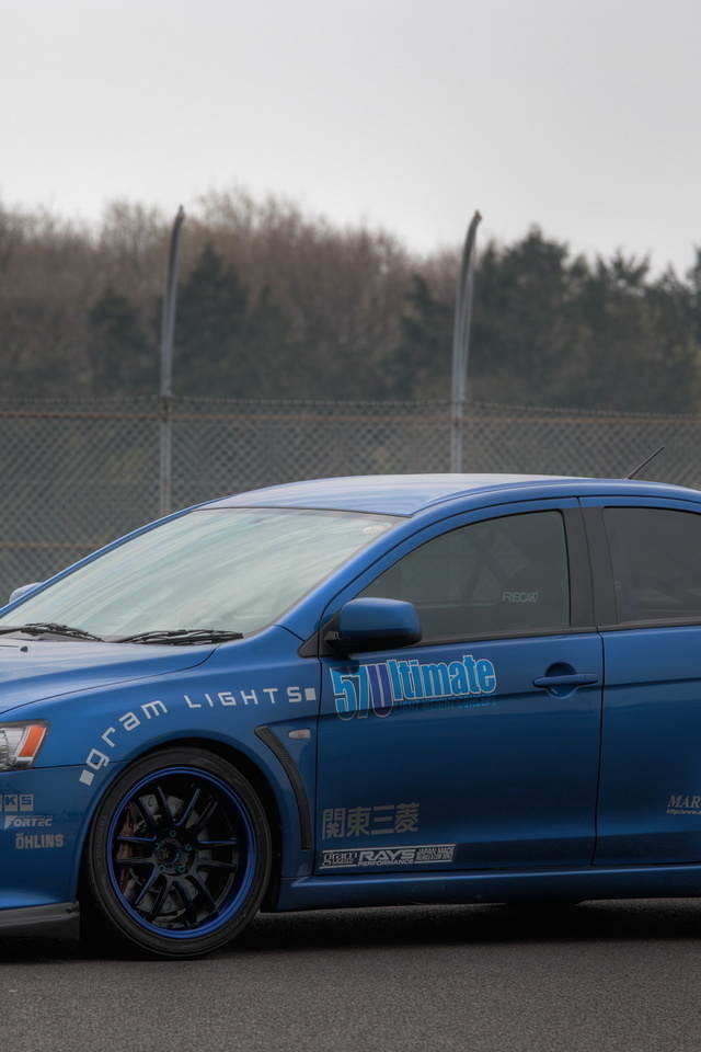 blue,  , Mitsubishi, , lancer evolution x