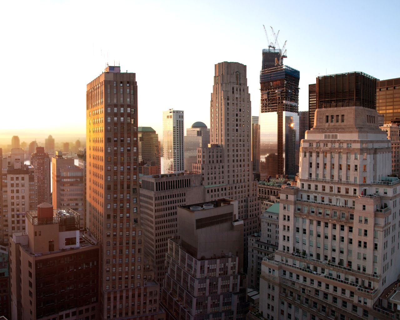 nyc, , sunset, united states, -, Lower manhattan, new york city, new york