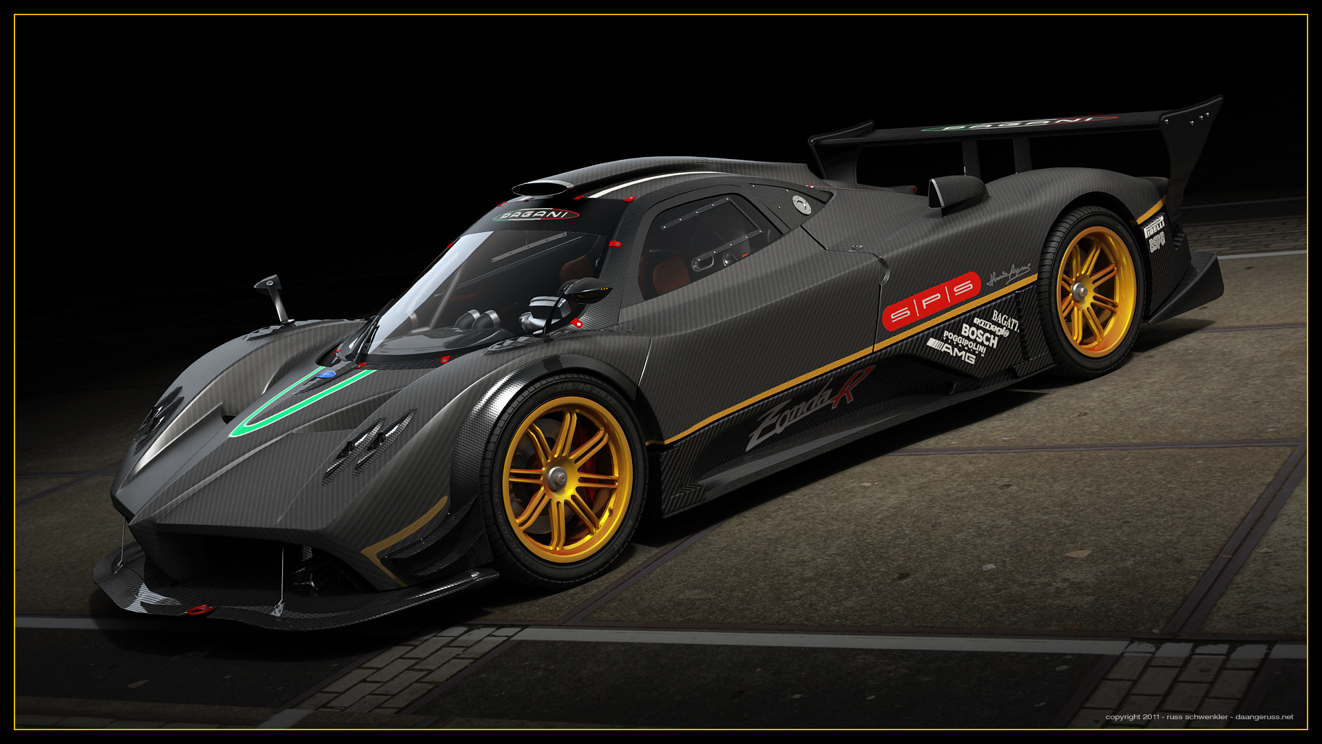 , 3d, pagani zonda r