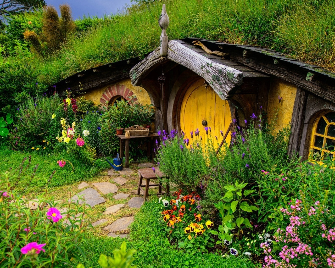, hobbit, hobbit hole,  , , , , garden