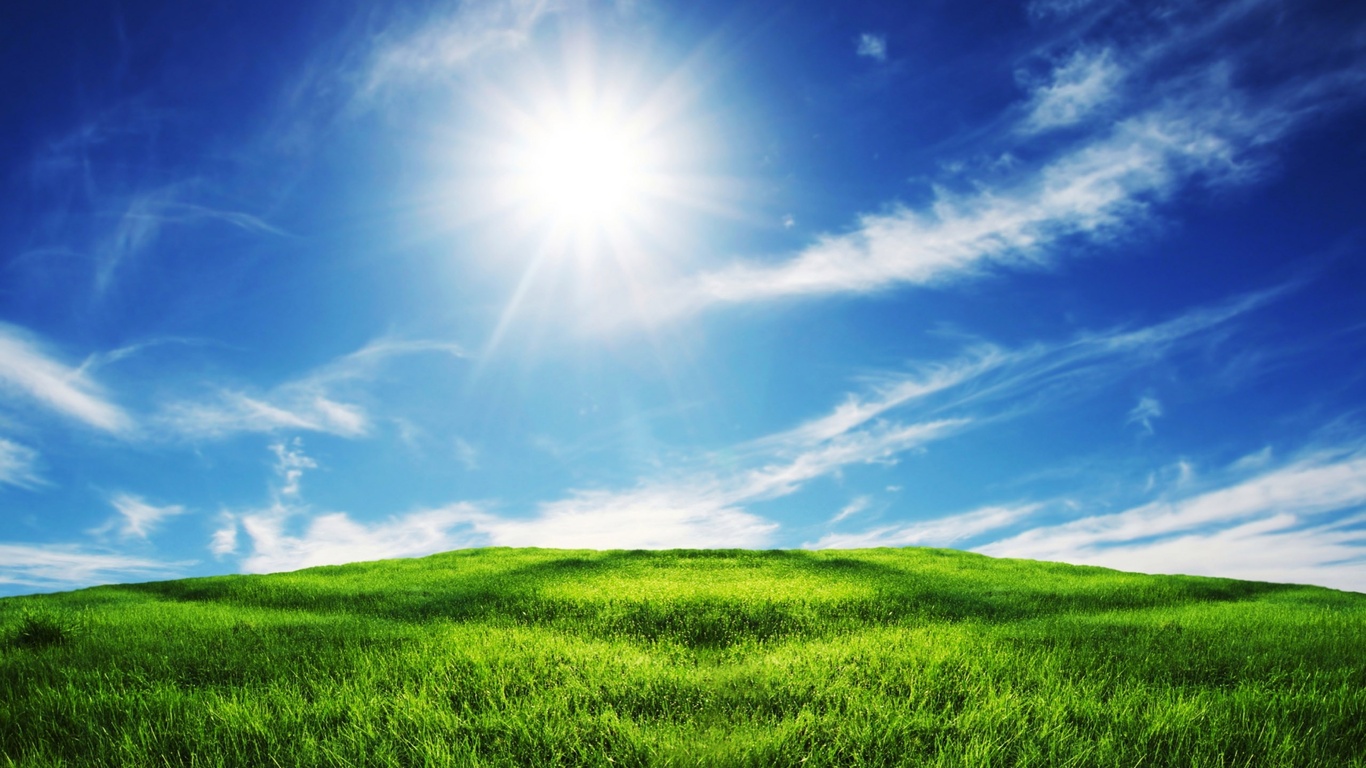 поле, небо, облака, природа, солнце, травка, трава, зеленый, луг
