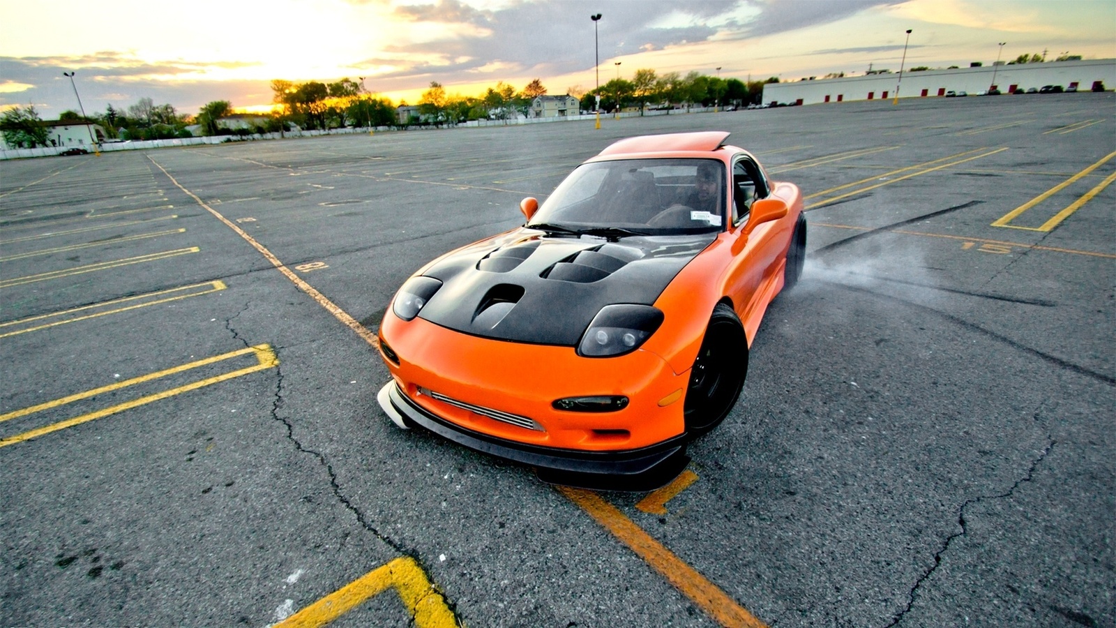 style, japan, Car, wallpapers, mazda, shift, rx7, tuning, jdm, orange, , drift