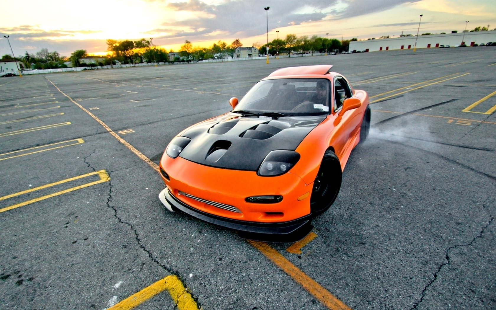 style, japan, Car, wallpapers, mazda, shift, rx7, tuning, jdm, orange, , drift