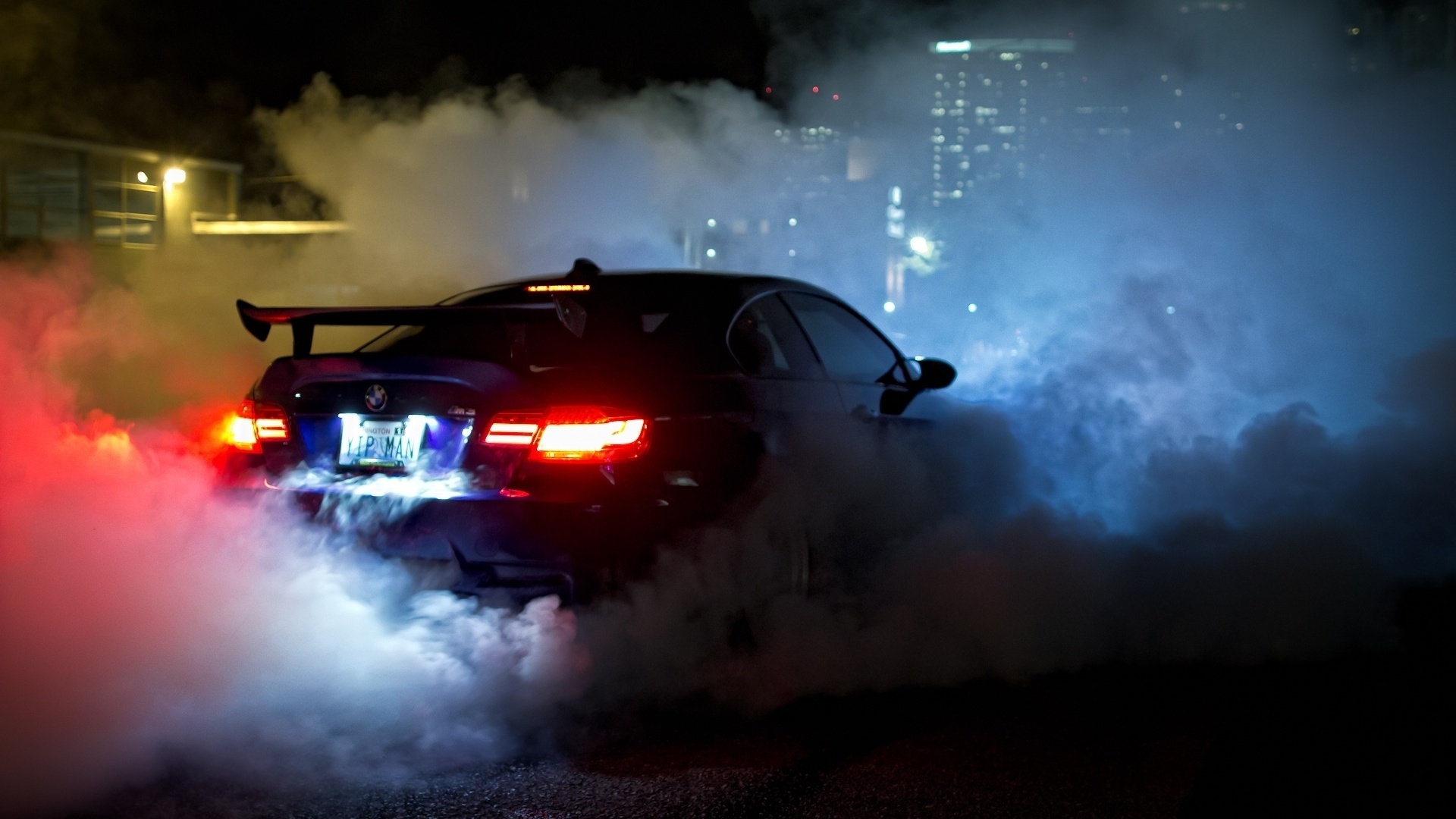 , e92, m3, blue, smoke, , , , Bmw, night, 