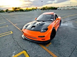 style, japan, Car, wallpapers, mazda, shift, rx7, tuning, jdm, orange, , drift