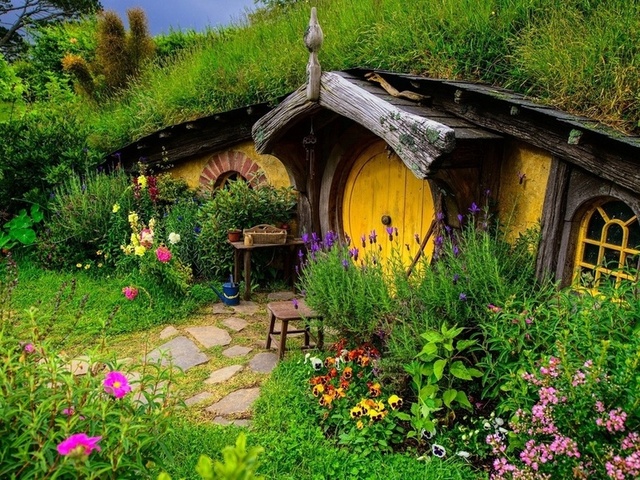 , hobbit, hobbit hole,  , , , , garden