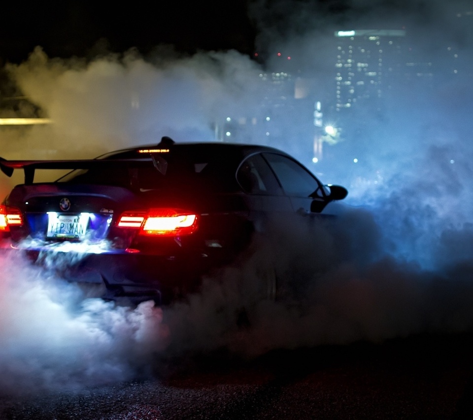 , e92, m3, blue, smoke, , , , Bmw, night, 