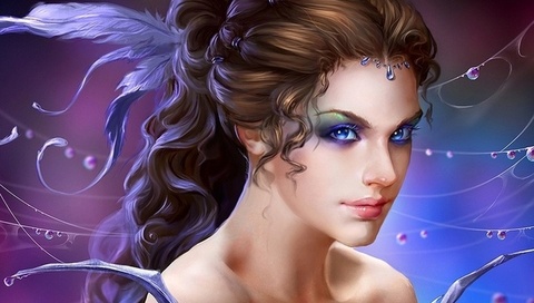 uildrim, girl, art, wild dreamer, The deepest blue, magic, fantasy, , 