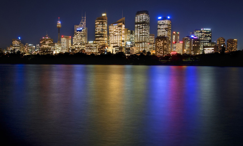 night, sydney, Australia, downtown skyline, , , 