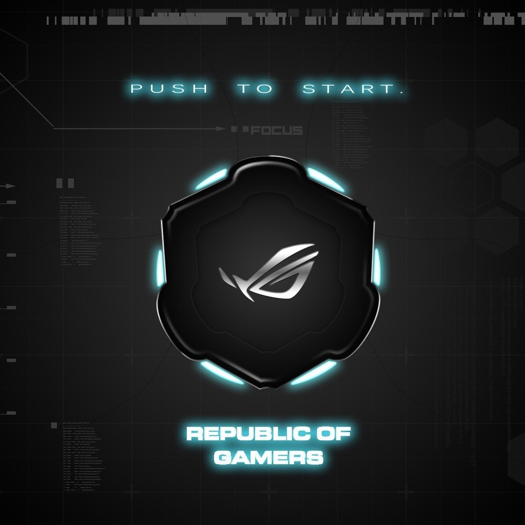 brand, Asus, background, republic of gamers, rog, push to start