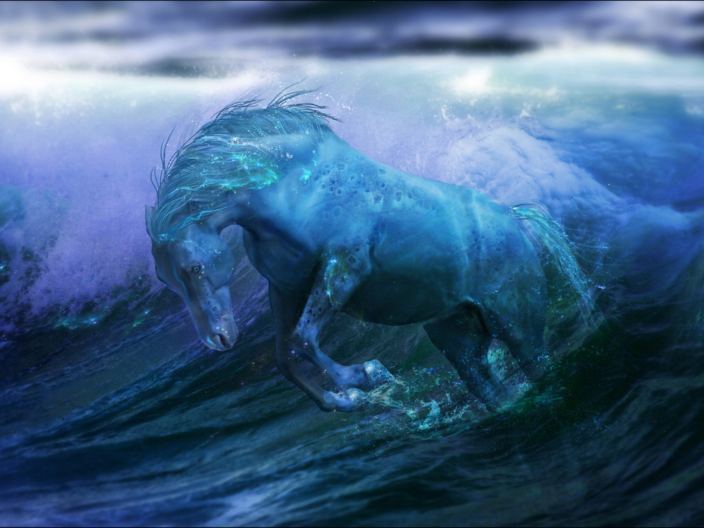 horse, Water, fantasy, , , ocean, , , 