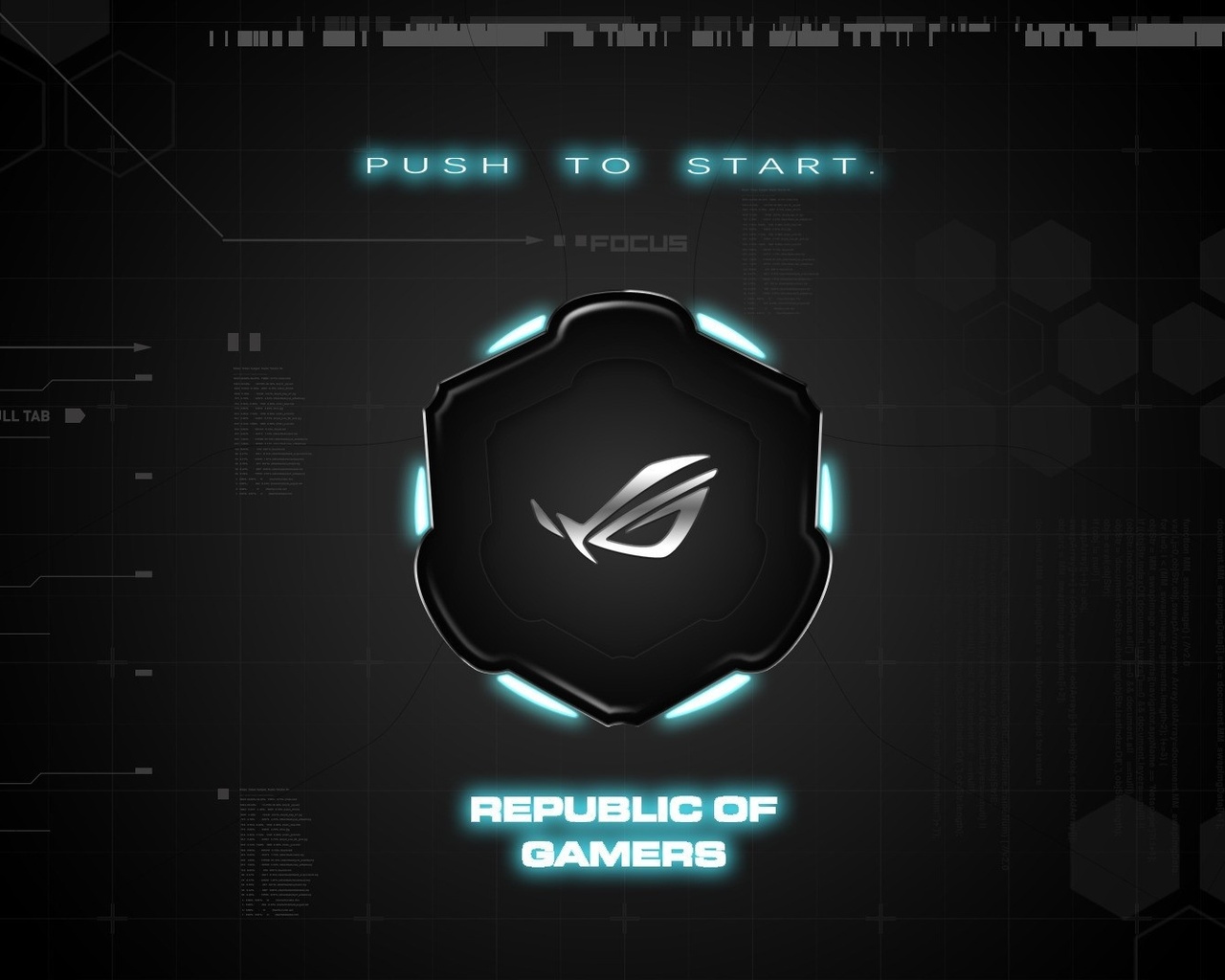 brand, Asus, background, republic of gamers, rog, push to start