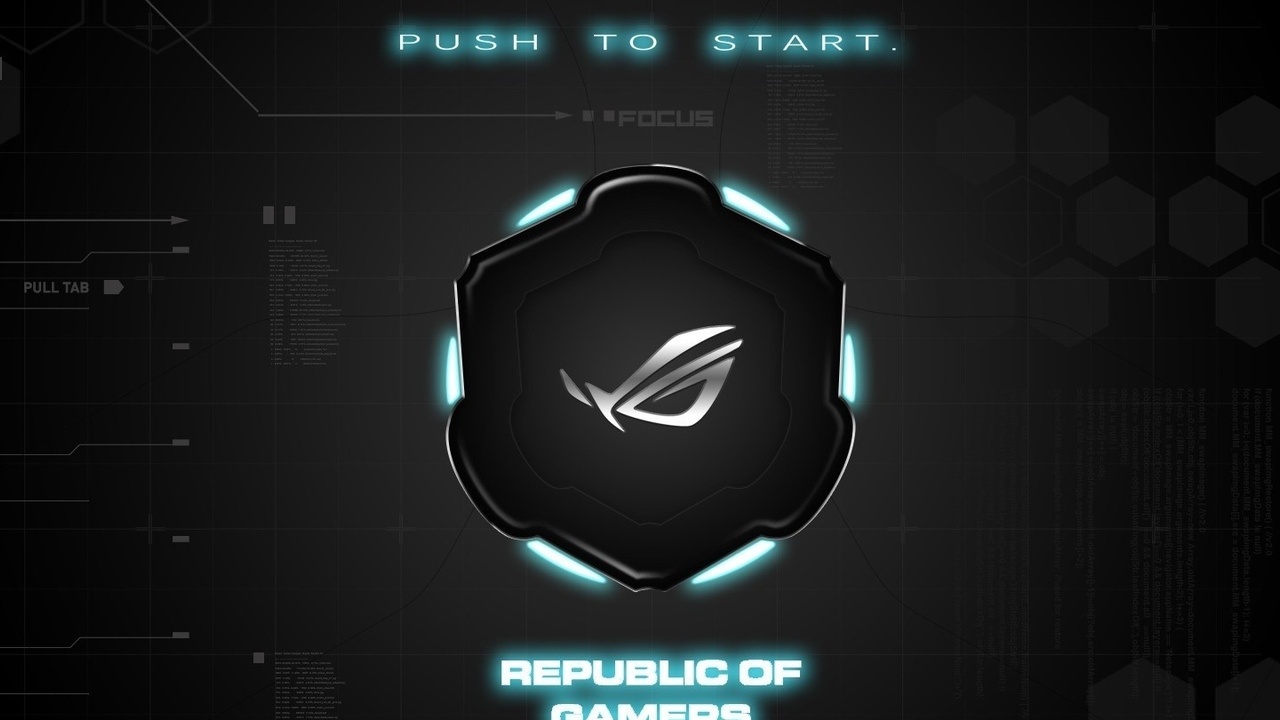 brand, Asus, background, republic of gamers, rog, push to start