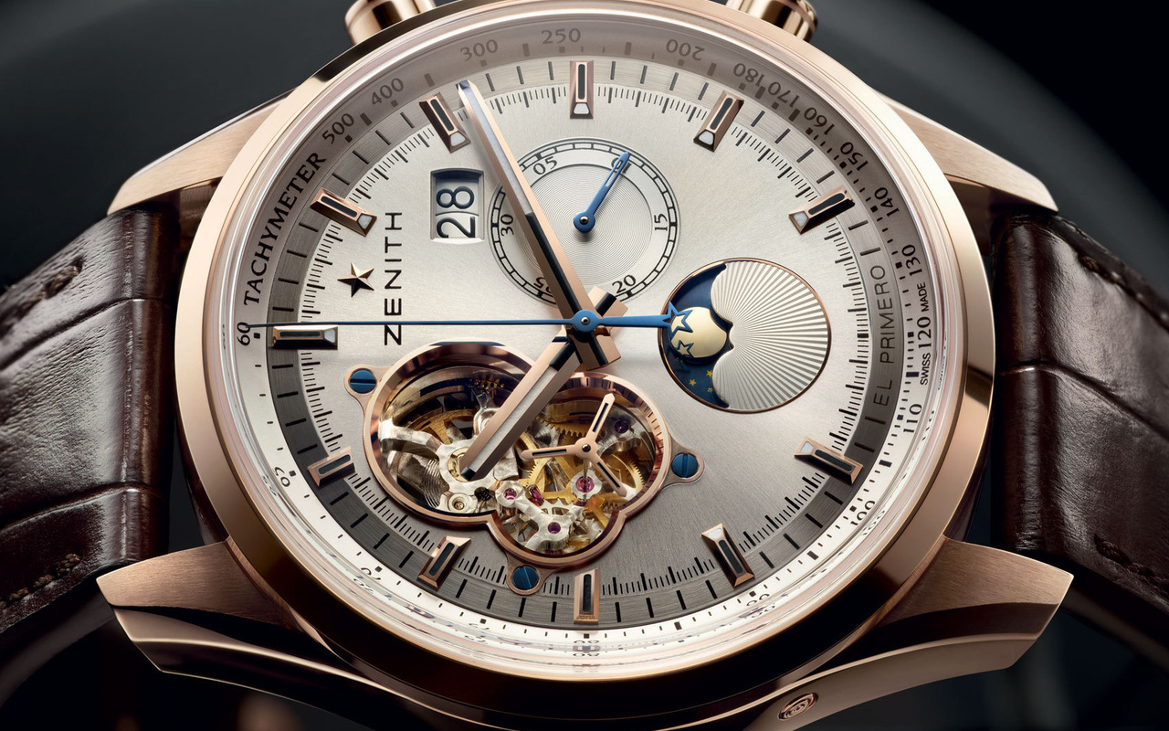 rose, chronomaster, el - primero, , gold, moon, date, zenith, grande, sunpahse, open