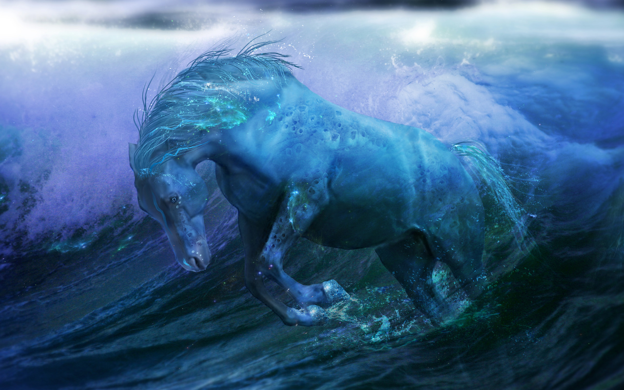 horse, Water, fantasy, , , ocean, , , 