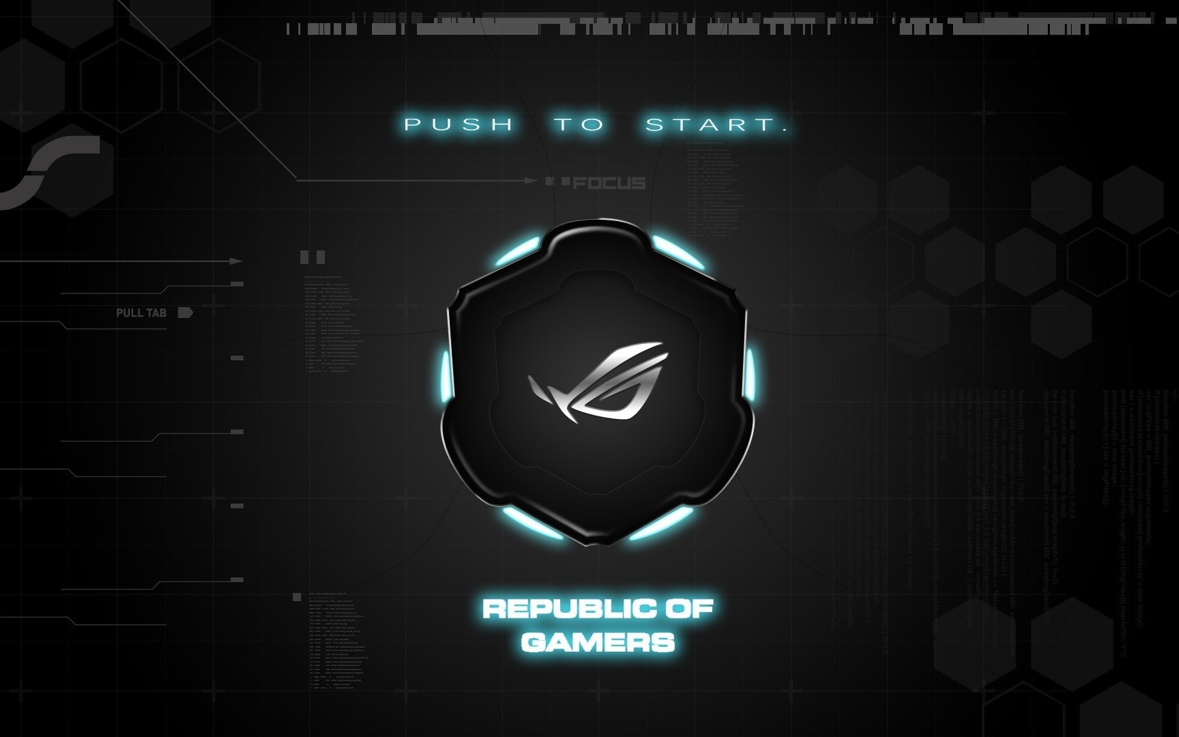 brand, Asus, background, republic of gamers, rog, push to start