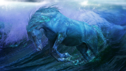 horse, Water, fantasy, , , ocean, , , 