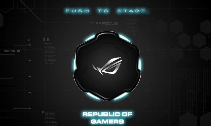 brand, Asus, background, republic of gamers, rog, push to start