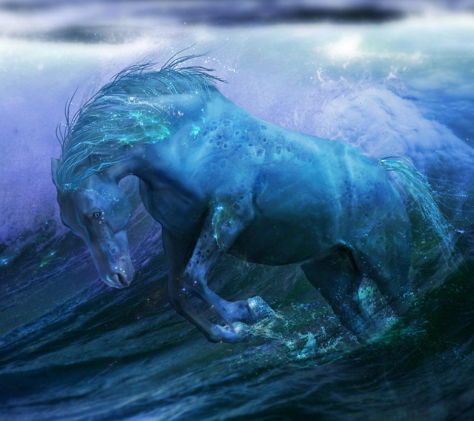 horse, Water, fantasy, , , ocean, , , 