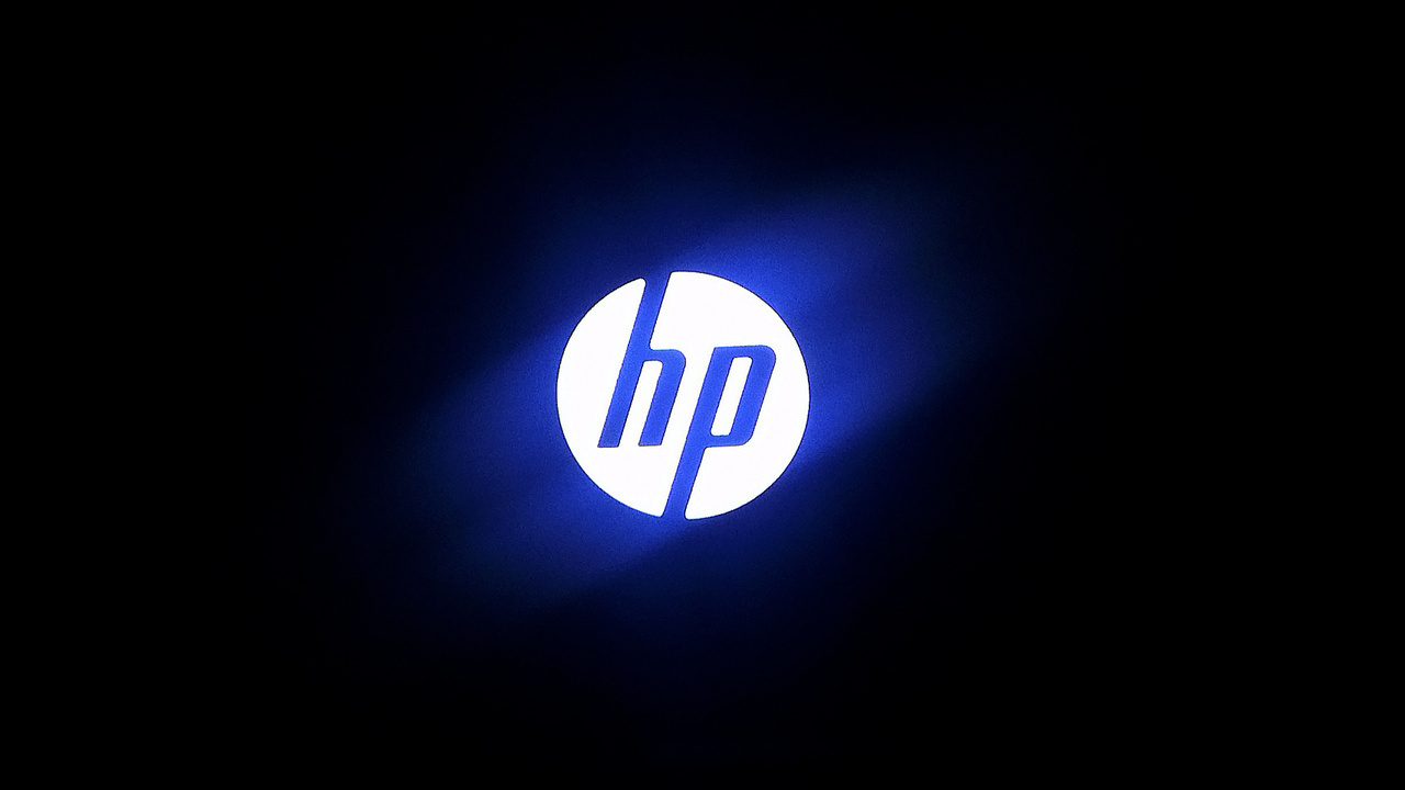 hi-tech, blue light, computer, Hp, photo, logo