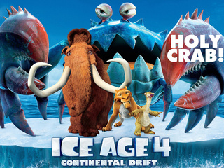 animated film, manny, movie, Ice age 4, sid, diego, crab, iceberg, continental drift, pirates