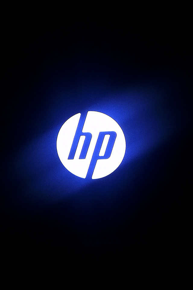hi-tech, blue light, computer, Hp, photo, logo