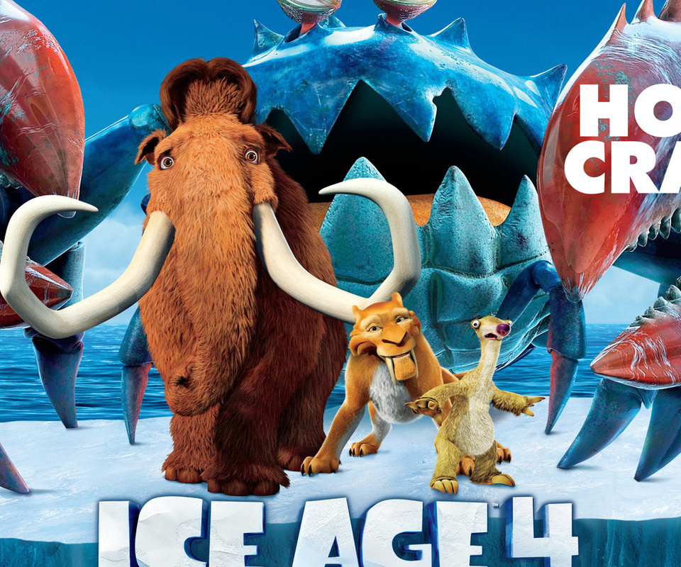 animated film, manny, movie, Ice age 4, sid, diego, crab, iceberg, continental drift, pirates