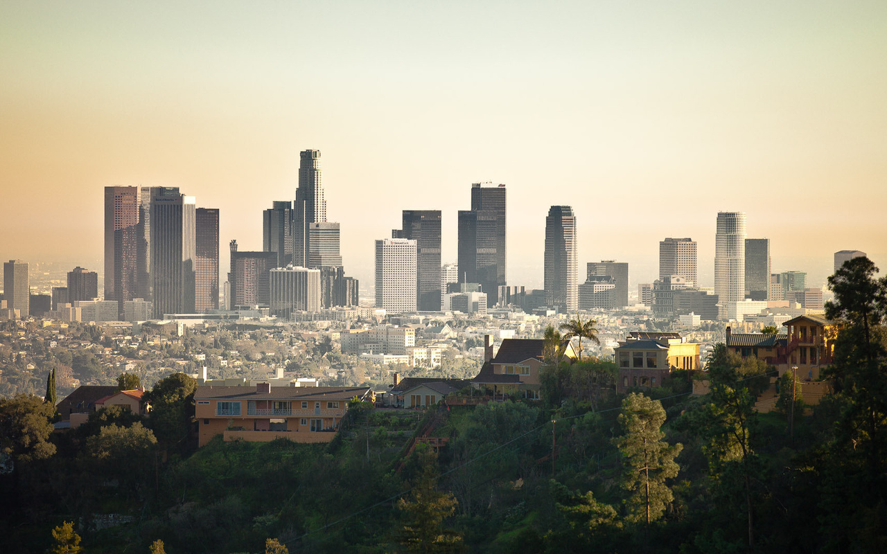 city, skyline, california, los angeles, Usa, 