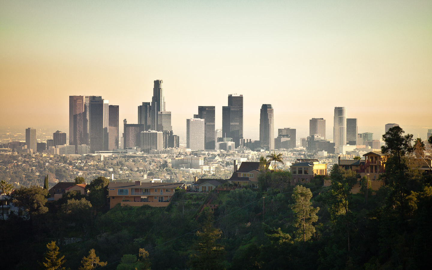 city, skyline, california, los angeles, Usa, 