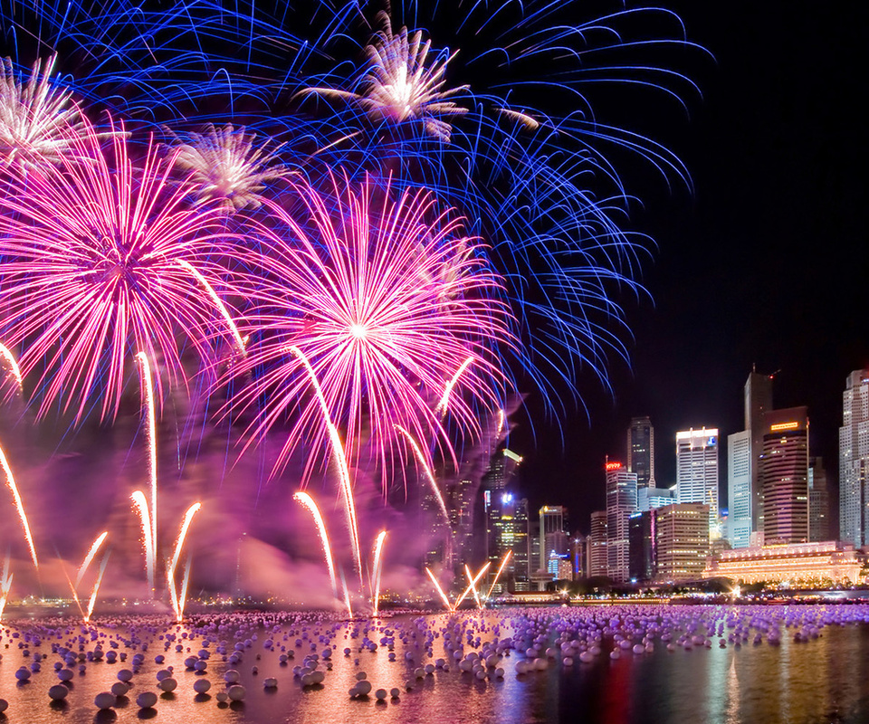 , singapore, Fireworks, , new year, 