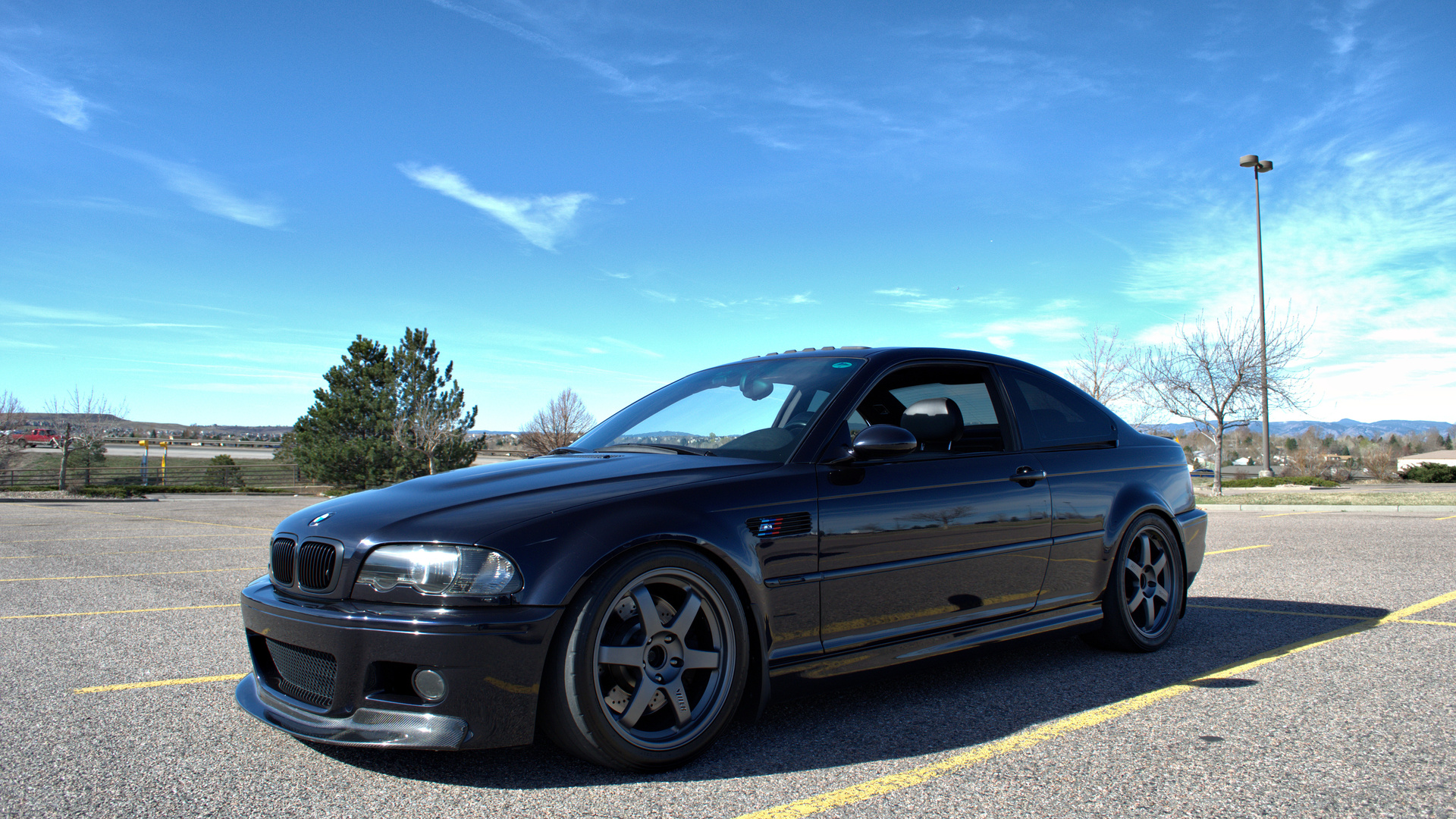 black, , m3, , trees, Bmw, , wheels, , , e46